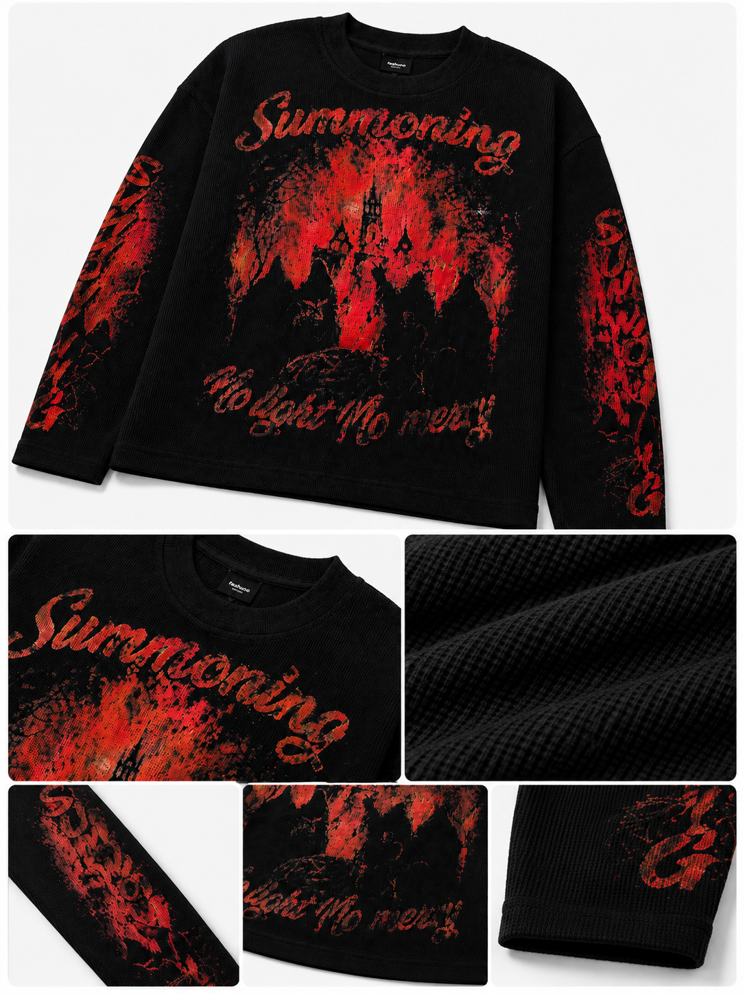 Rebel Flame Boxy Waffle T-Shirt