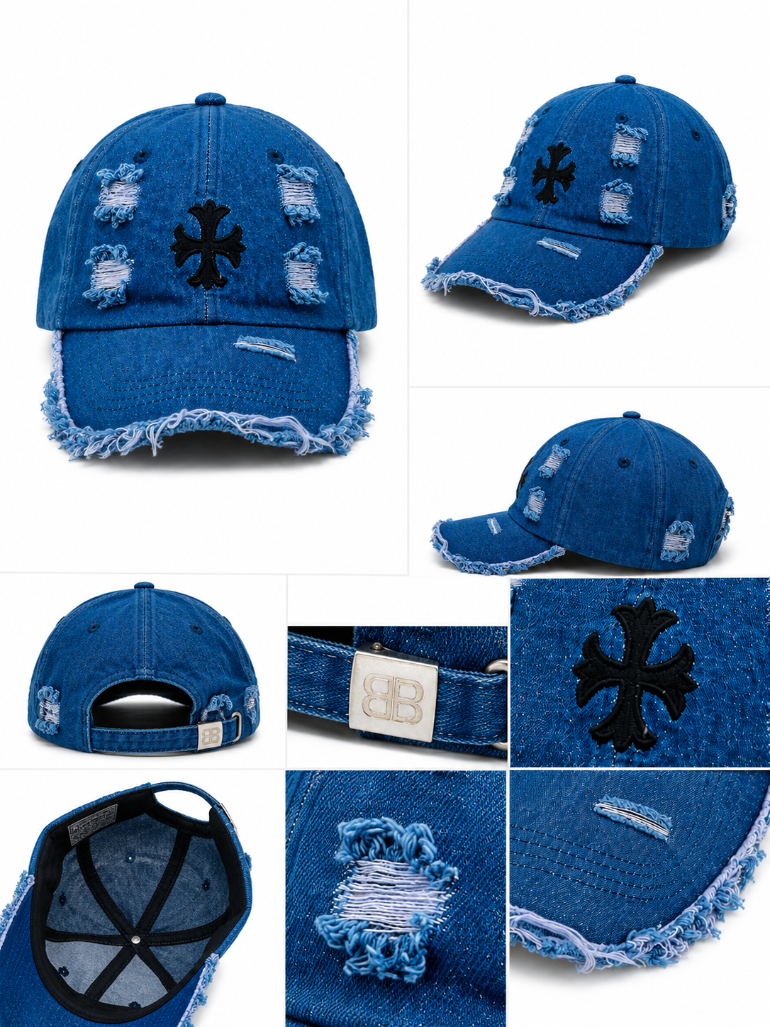 Midnight Distressed Chrome Cap
