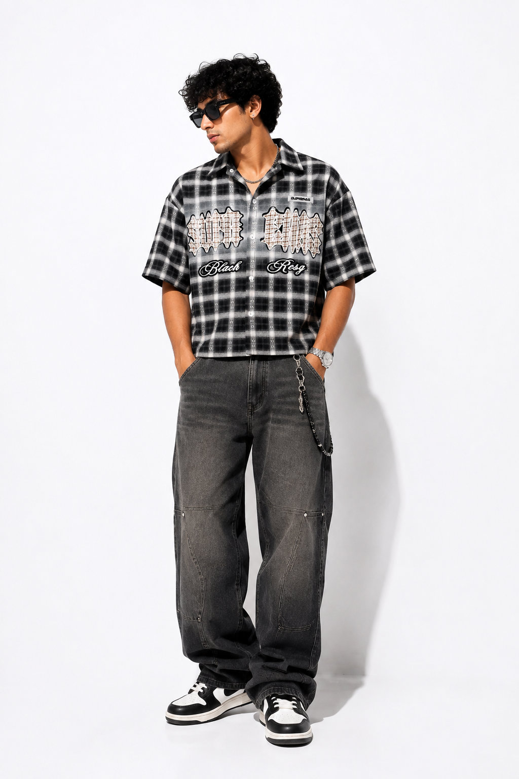 Rebel Grid Boxy Shirt