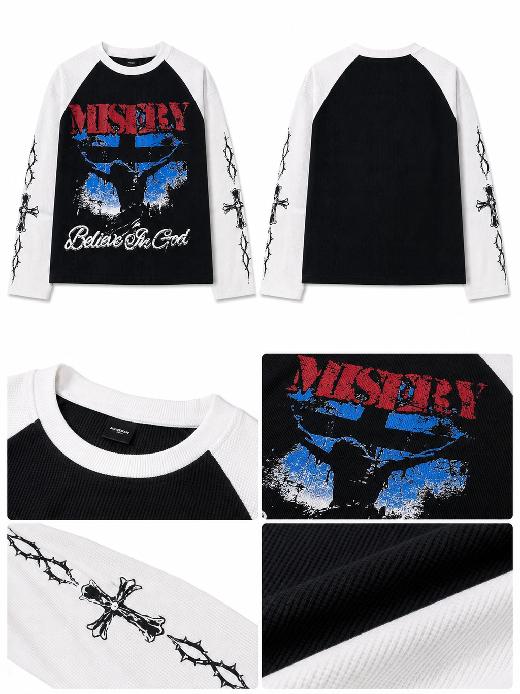 Misery Cross Boxy Waffle T-Shirt