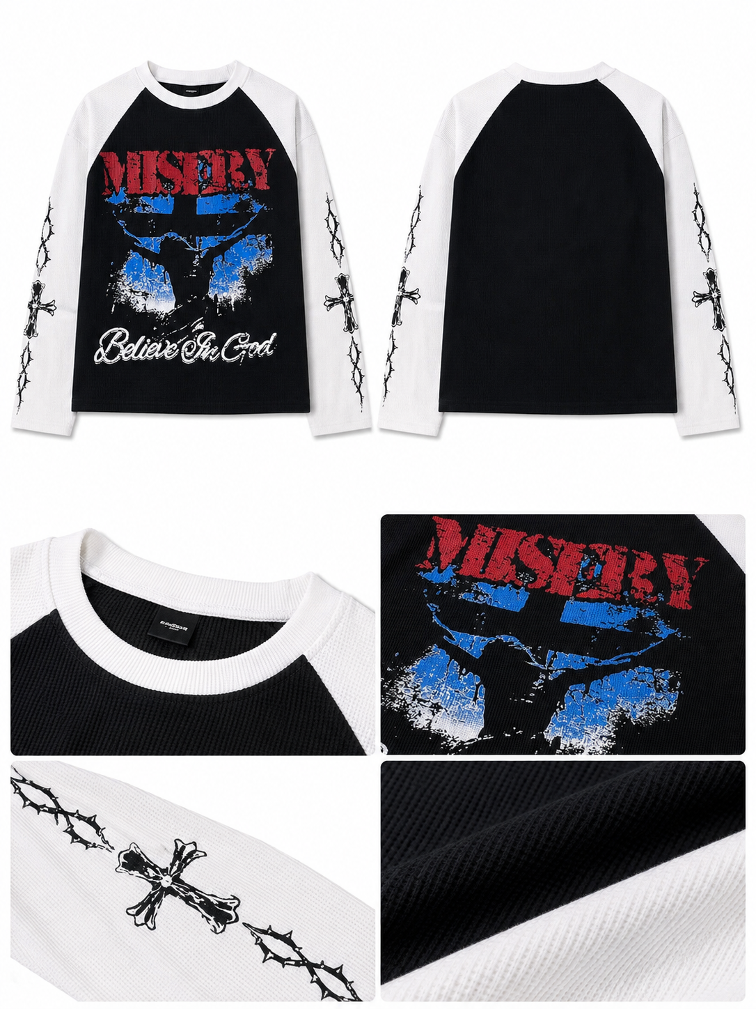 Misery Cross Boxy Waffle T-Shirt