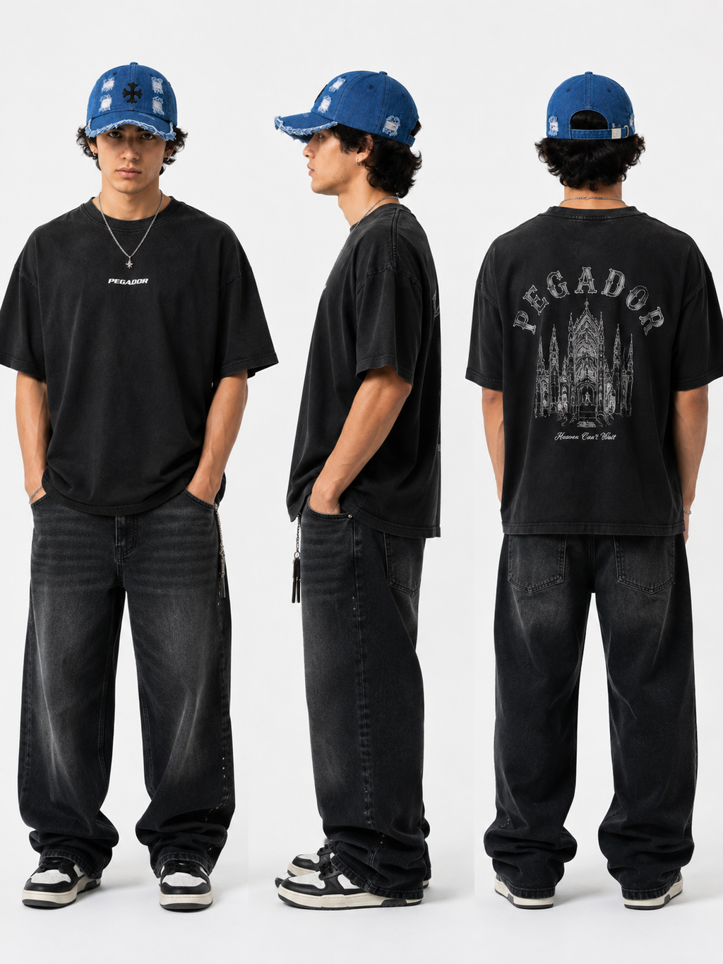 Midnight Distressed Chrome Cap