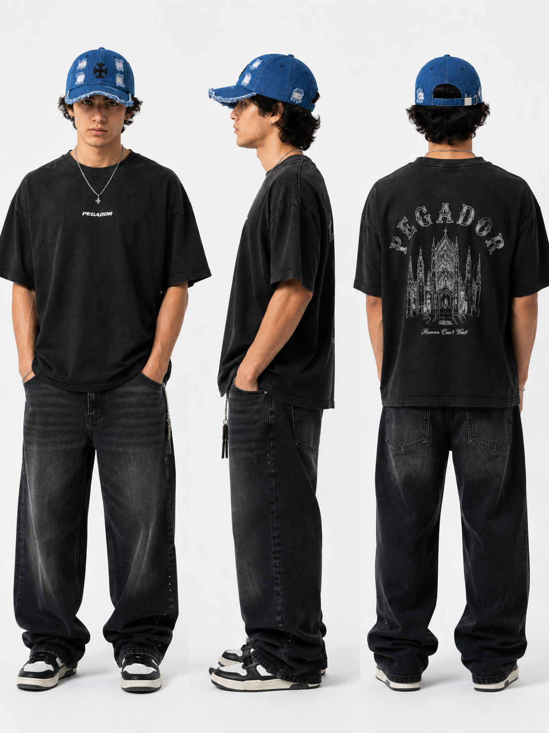 Midnight Distressed Chrome Cap